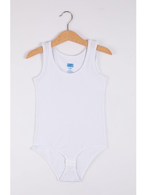 Berrak 2538 Kız Çocuk Kız Çocuk Likralı Geniş Askılı Kolsuz Kız Çıtçıtlı Body