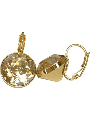 Amante Crystal Swarovski Kristal Küpe Altın Golden Shadow Assol