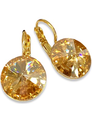 Amante Crystal Swarovski Kristal Küpe Rivoli Golden Shadow