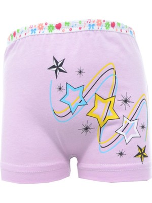 Tutku 0181 Kız Çocuk Baskılı Penye Boxer