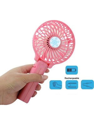 Teknomila Sevimli Kitty Şarjlı Mini Fan Masa Üstü Vantilatörü USB Soğutucu Sessiz El Fanı