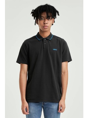 Levi's Erkek Siyah Mavi Nakış Polo T-Shirt - A3121-0002