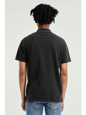 Levi's Erkek Siyah Mavi Nakış Polo T-Shirt - A3121-0002