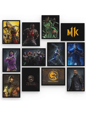 Astak Mortal Kombat 12 Parça Mdf (Ahşap) Tablo Ofis Boyu 30 x 30 cm cm