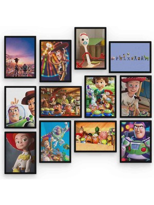 Hero Tasarım Toy Story 12 Parça Mdf (Ahşap) Tablo Ofis Boyu 30X30 cm