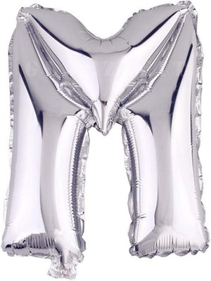 Rönesans Parti 16" Inç 40 cm Folyo Balon Gümüş Renk '' M '' Harfi