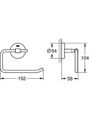 Grohe Tuvalet Kağıtlık Baucosmopolitan Krom - 40457001