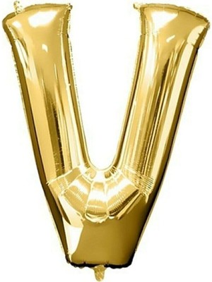 Best Parti 16" Inç 40 cm Folyo Balon Gold Renk '' V '' Harfi