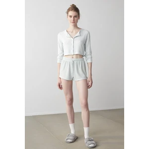 Puslu Mavi Misty Soft Ev Hırkası
