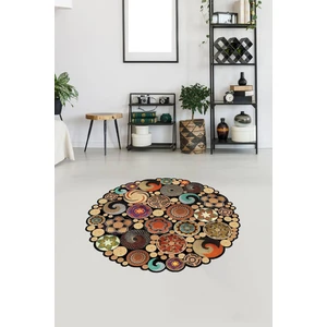 Viyana Home Dijital Baskılı Kaymaz Yıkanabilir Yuvarlak Lazer Kesim Salon Halısı Mutfak Halısı VHL-HT-1604