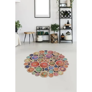 Viyana Home Dijital Baskılı Kaymaz Yıkanabilir Yuvarlak Lazer Kesim Salon Halısı Mutfak Halısı VHL-SD-106