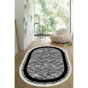 Viyana Home Dijital Baskılı Kaymaz Taban Yıkanabilir Oval Salon Halısı Mutfak Halısı Yolluk VHO-HS-475