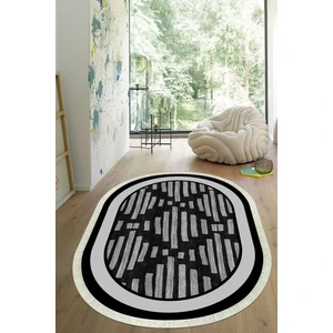 Viyana Home Dijital Baskılı Kaymaz Taban Yıkanabilir Oval Salon Halısı Mutfak Halısı Yolluk VHO-HS-213