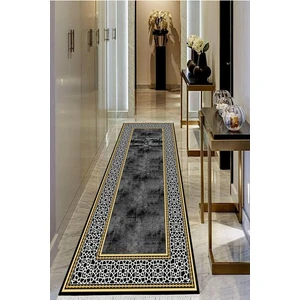 Viyana Home Dijital Baskılı Kaymaz Taban Yıkanabilir Modern Salon Halısı Koridor Halısı Yolluk VHU-SD-759