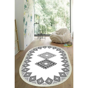 Viyana Home Dijital Baskılı Kaymaz Taban Yıkanabilir Oval Salon Halısı Mutfak Halısı Yolluk VHO-HS-503