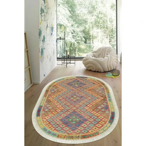 Viyana Home Dijital Baskılı Kaymaz Taban Yıkanabilir Oval Salon Halısı Mutfak Halısı Yolluk VHO-HT-652
