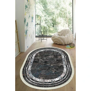 Viyana Home Dijital Baskılı Kaymaz Taban Yıkanabilir Oval Salon Halısı Mutfak Halısı Yolluk VHO-HY-1317