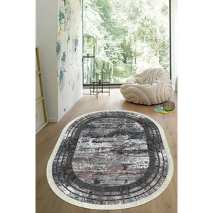 Viyana Home Dijital Baskılı Kaymaz Taban Yıkanabilir Oval Salon Halısı Mutfak Halısı Yolluk VHO-HY-1316