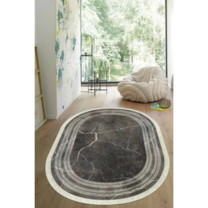 Viyana Home Dijital Baskılı Kaymaz Taban Yıkanabilir Oval Salon Halısı Mutfak Halısı Yolluk VHO-HY-1337