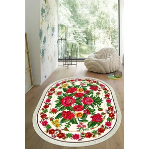 Viyana Home Dijital Baskılı Kaymaz Taban Yıkanabilir Oval Salon Halısı Mutfak Halısı Yolluk VHO-HY-1353