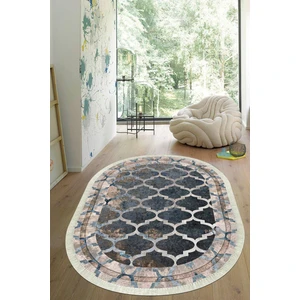 Viyana Home Dijital Baskılı Kaymaz Taban Yıkanabilir Oval Salon Halısı Mutfak Halısı Yolluk VHO-HY-1324