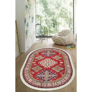 Viyana Home Dijital Baskılı Kaymaz Taban Yıkanabilir Oval Salon Halısı Mutfak Halısı Yolluk VHO-HY-1439