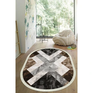 Viyana Home Dijital Baskılı Kaymaz Taban Yıkanabilir Oval Salon Halısı Mutfak Halısı Yolluk VHO-SD-287