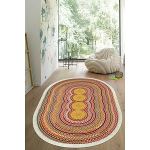 Viyana Home Dijital Baskılı Kaymaz Taban Yıkanabilir Oval Salon Halısı Mutfak Halısı Yolluk VHO-SD-374