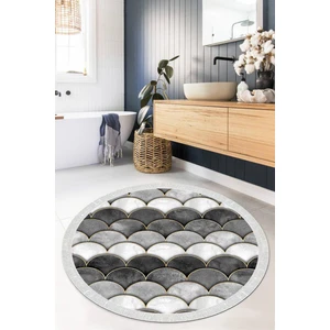 Viyana Home Dijital Baskılı Kaymaz Taban Yıkanabilir Yuvarlak Salon Halısı Mutfak Halısı Paspas VHYU-HT-1376