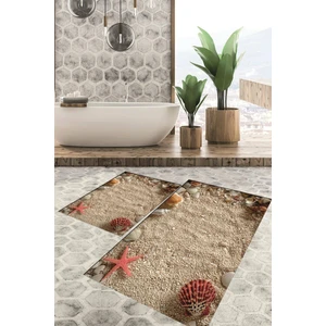 Viyana Home Dijital Baskılı Kaymaz Tabanlı Yıkanabilir 2'li Set Banya Halısı Klozet Takımı Paspas VHKZ-HP-754