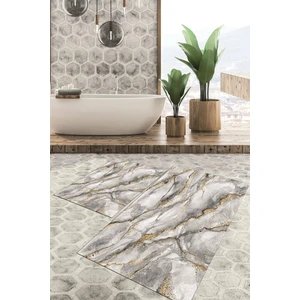 Viyana Home Dijital Baskılı Kaymaz Tabanlı Yıkanabilir 2'li Set Banya Halısı Klozet Takımı Paspas VHKZ-HS-313