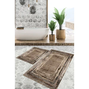 Viyana Home Dijital Baskılı Kaymaz Tabanlı Yıkanabilir 2'li Set Banya Halısı Klozet Takımı Paspas VHKZ-HT-971