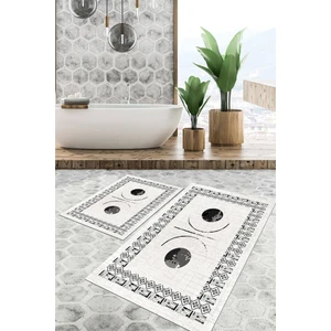 Viyana Home Dijital Baskılı Kaymaz Tabanlı Yıkanabilir 2'li Set Banya Halısı Klozet Takımı Paspas VHKZ-SD-1067