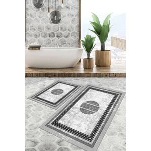 Viyana Home Dijital Baskılı Kaymaz Tabanlı Yıkanabilir 2'li Set Banya Halısı Klozet Takımı Paspas VHKZ-SD-1081