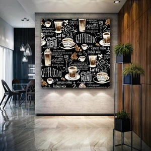 SML Tablo Kahve Coffee Cappuccıno Latte Cafe Restoran Mutfak Dekor Kanvas Tablo