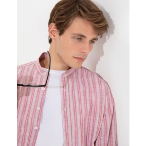 ALTINYILDIZ CLASSICS Erkek Bej Slim Fit Dar Kesim Mono Yaka Desenli Keten Blazer Ceket