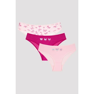 Çok Renkli Kız Çocuk 3'lü Slip Külot