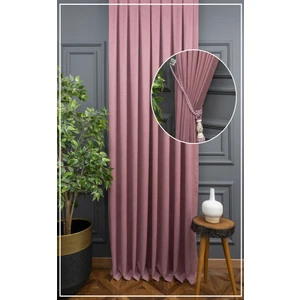 Gül Kurusu Petek Kadife Dokulu Fon Perde, 1/3 Sık Pile, 50 x 240 cm