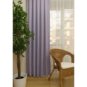 Lila Petek Kadife Dokulu Fon Perde, 1/2 Seyrek Pile, 50 x 260 cm