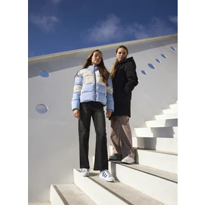 Geometrik Açık Mavi Kız Çocuk Yelek Nlfmılja Short Jacket
