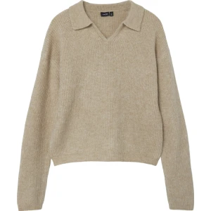 Düz Bej Kiz Çocuk Atlet Nlfnollen Ls Short Knit W. Polo Col