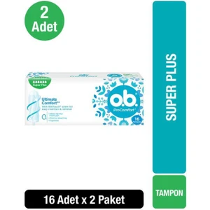 Süper Plus Tampon 16'lı 2 Paket - Silktouch Kaplama ile Gün Boyu Konfor ve Sızıntı Önleyici Teknoloji