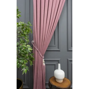 Evdepo Home Taç Gül Kurusu Petek Kadife Dokulu Fon Perde, 1/2 Seyrek Pile, 50 x 240 cm