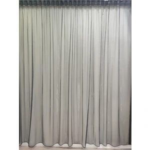 Siyah Grek Petek Zemin Pilesiz Etekleri Kurşunlu Tül Perde