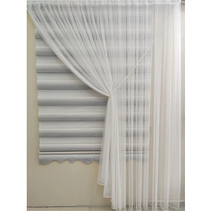 Tek Kanat Desensiz 1-2 Seyrek Pileli Halatlı  Grek Kruvaze Tül Perde