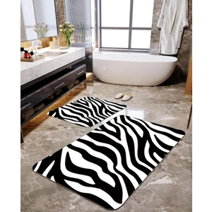 Talia Home Zebra Baskılı 2'li Büyük Boy Banyo Paspas Seti