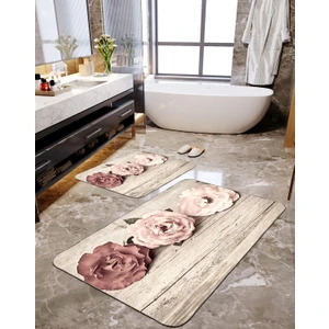 Talia Home Soft Digital Baskılı 2'li Büyük Boy Banyo Paspas Seti