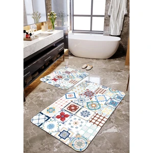 Talia Home Motif Desenli 2'li Büyük Boy Banyo Paspas Seti