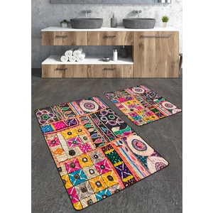Talia Home Yama Desenli 2'li Büyük Boy Banyo Paspas Seti
