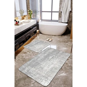 Talia Home Gri Renk Geçişli 2'li Büyük Boy Banyo Paspas Seti